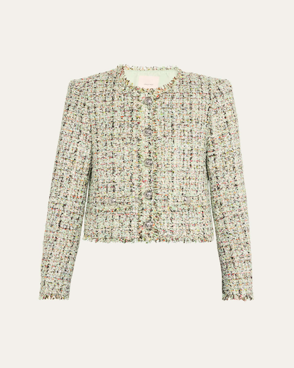 Khloe Single-Breasted Bouclé Blazer